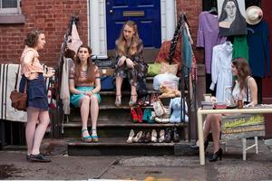 girls hanging out on steps